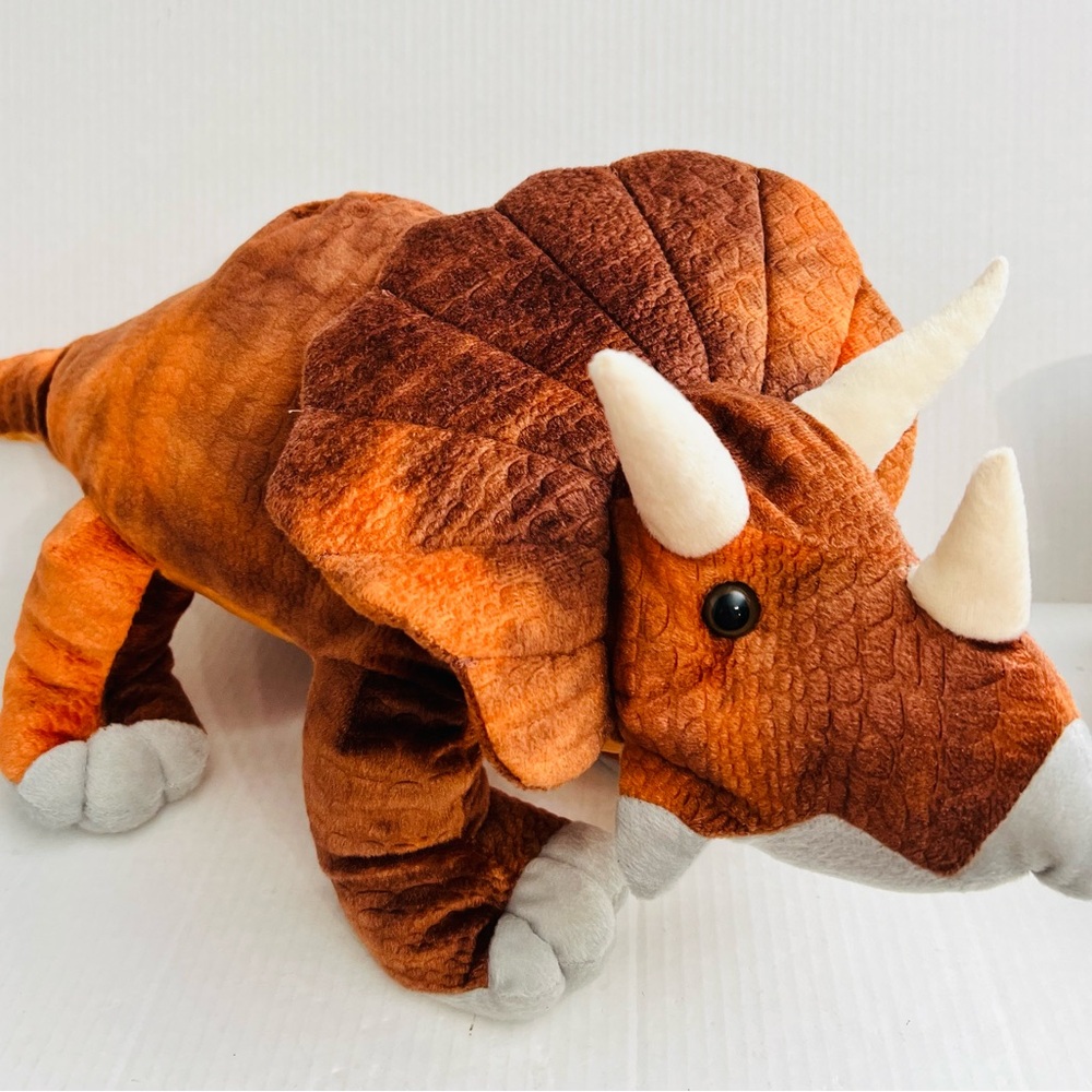 Tom’s Toys Brown and Orange Triceratops Plush Toy